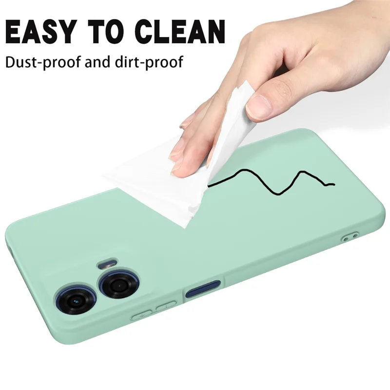 For Motorola Moto G24 Power Liquid Silicone Cell Phone Case Soft Lining Anti-scratch Back Cover - Green