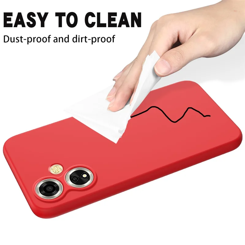 For Oppo A59 5G / A2m 5G Cell Phone Case Soft Lining Liquid Silicone Anti-drop Cover - Red