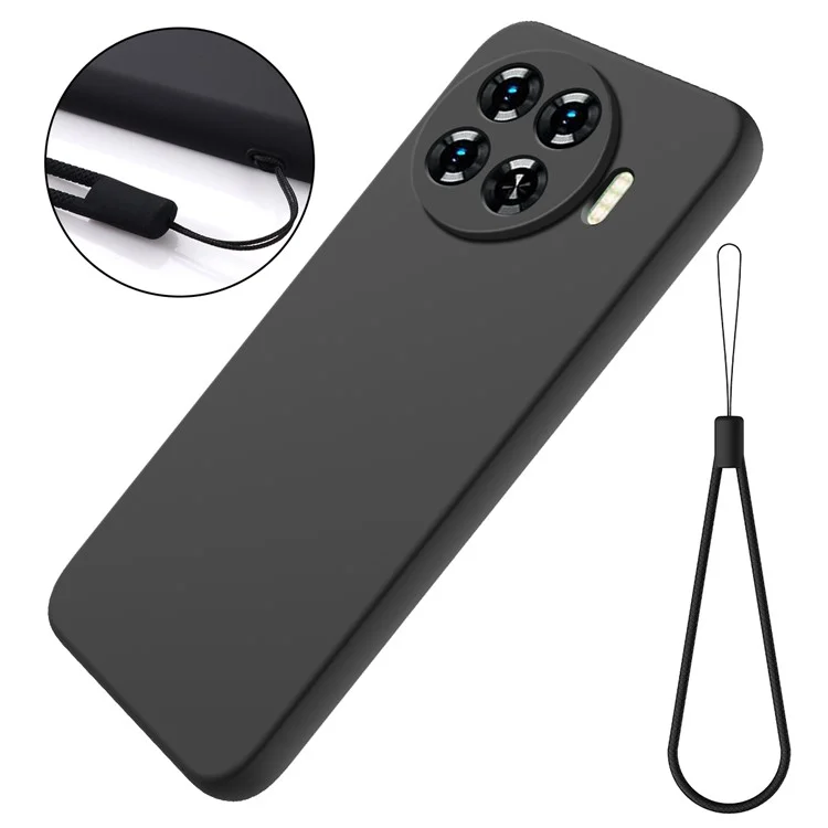 For TECNO Spark 20 Pro+ Case Soft Lining Liquid Silicone Drop-Proof Phone Cover - Black
