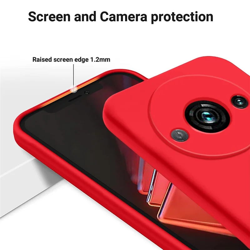 Cell Phone Case for Xiaomi Redmi A3 / Poco C61 4G Liquid Silicone Soft Lining Shockproof Cover - Red