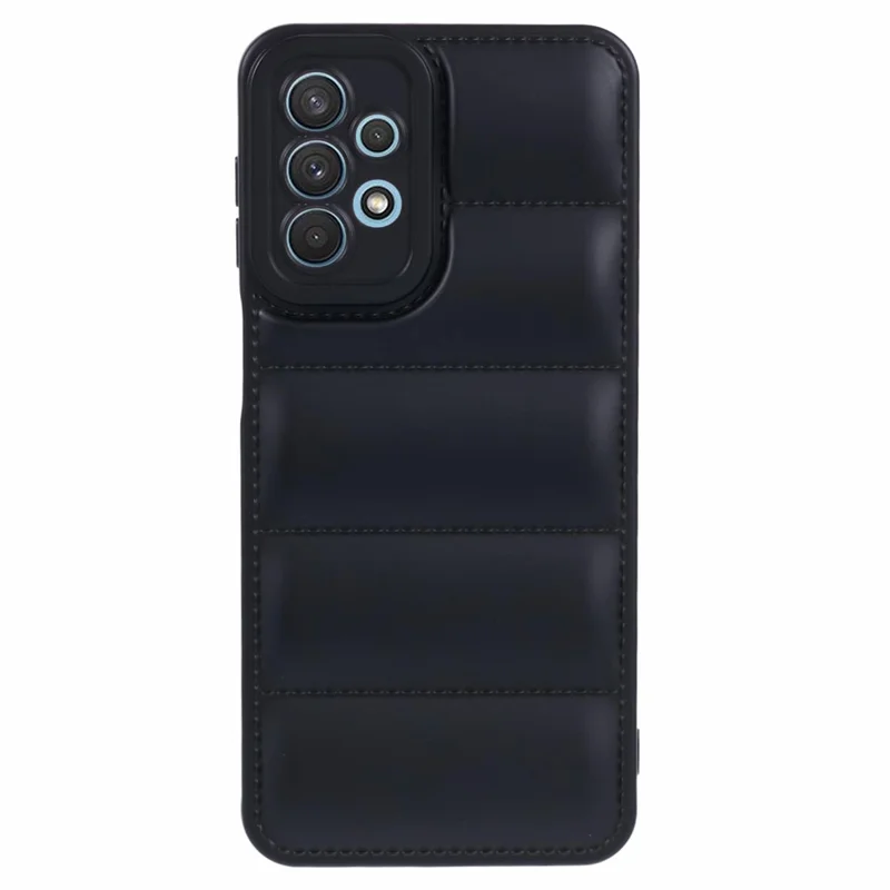 JTW Series For Samsung Galaxy A32 4G (EU Version) TPU Case Rubberized Down Jacket Back Phone Cover - Black