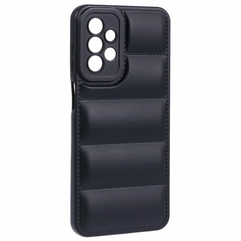 JTW Series For Samsung Galaxy A32 4G (EU Version) TPU Case Rubberized Down Jacket Back Phone Cover - Black