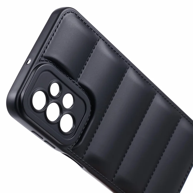 JTW Series For Samsung Galaxy A32 4G (EU Version) TPU Case Rubberized Down Jacket Back Phone Cover - Black