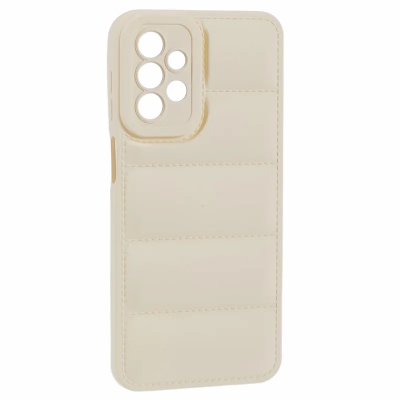 JTW Series For Samsung Galaxy A32 4G (EU Version) TPU Case Rubberized Down Jacket Back Phone Cover - White
