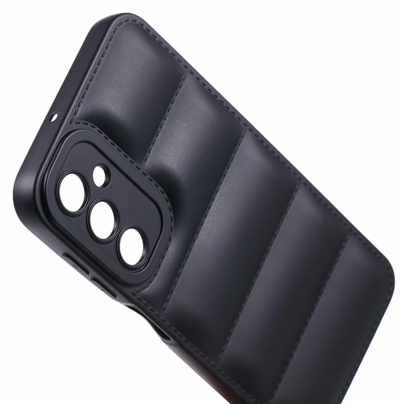 JTW Series For Samsung Galaxy A54 5G Case Down Jacket Design Rubberized TPU Anti-drop Phone Cover - Black