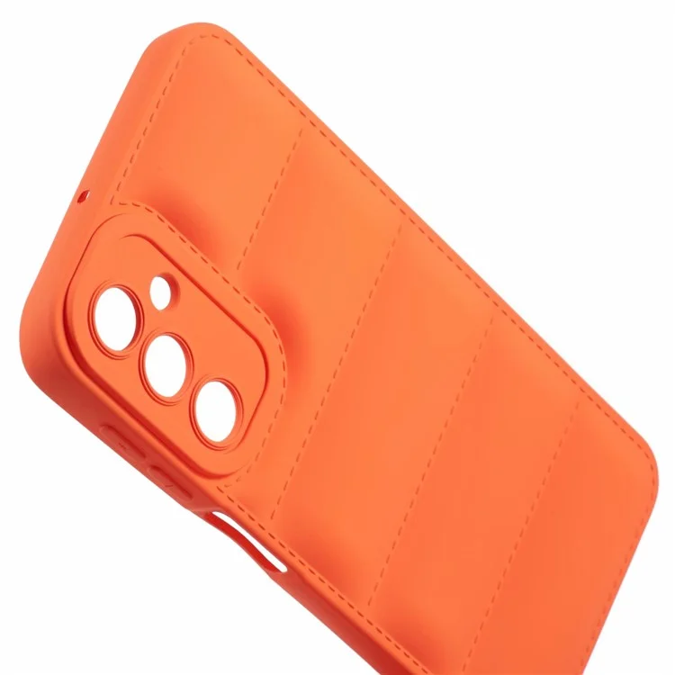 Série JTW pour Samsung Galaxy A35 5G Conception de veste matelassée Coque anti-chute en TPU - Orange