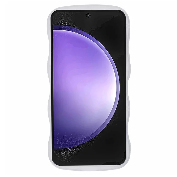 JTW Series for Samsung Galaxy S23 FE Case Epoxy Design Wavy Edge TPU Phone Cover - Transparent White