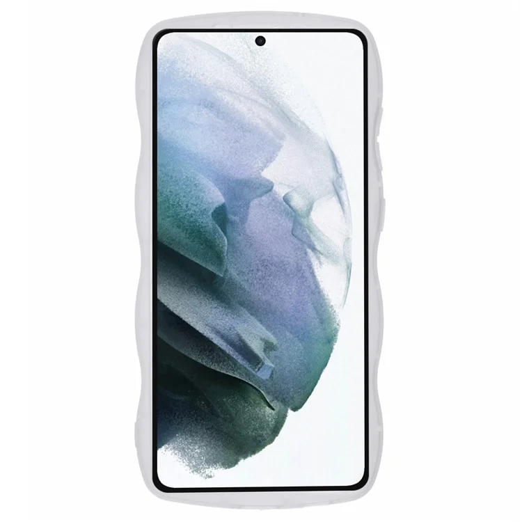 Серия JTW для Samsung Galaxy S21+ 5G Прозрачный белый чехол TPU с волнистым краем и эпоксидной ударопрочной крышкой