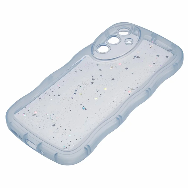 Série JTW para Samsung Galaxy A54 5G Capa de TPU Anti-arranhões Borda Ondulada Epóxi Traseira do Telefone - Azul Transparente