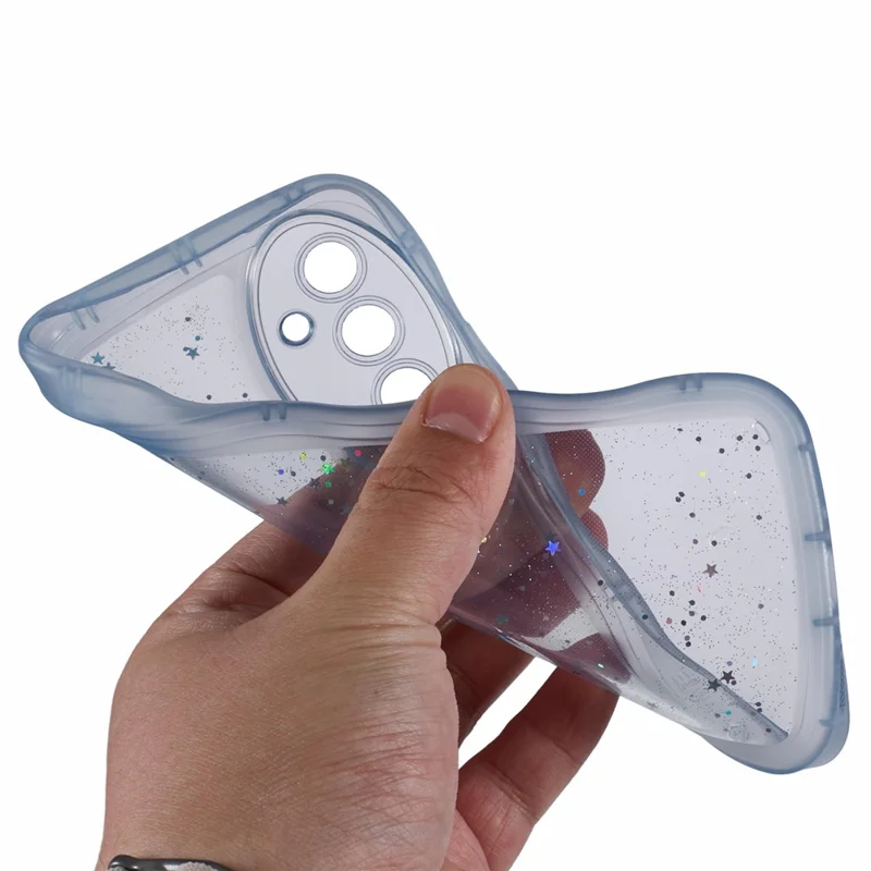 Série JTW para Samsung Galaxy A54 5G Capa de TPU Anti-arranhões Borda Ondulada Epóxi Traseira do Telefone - Azul Transparente