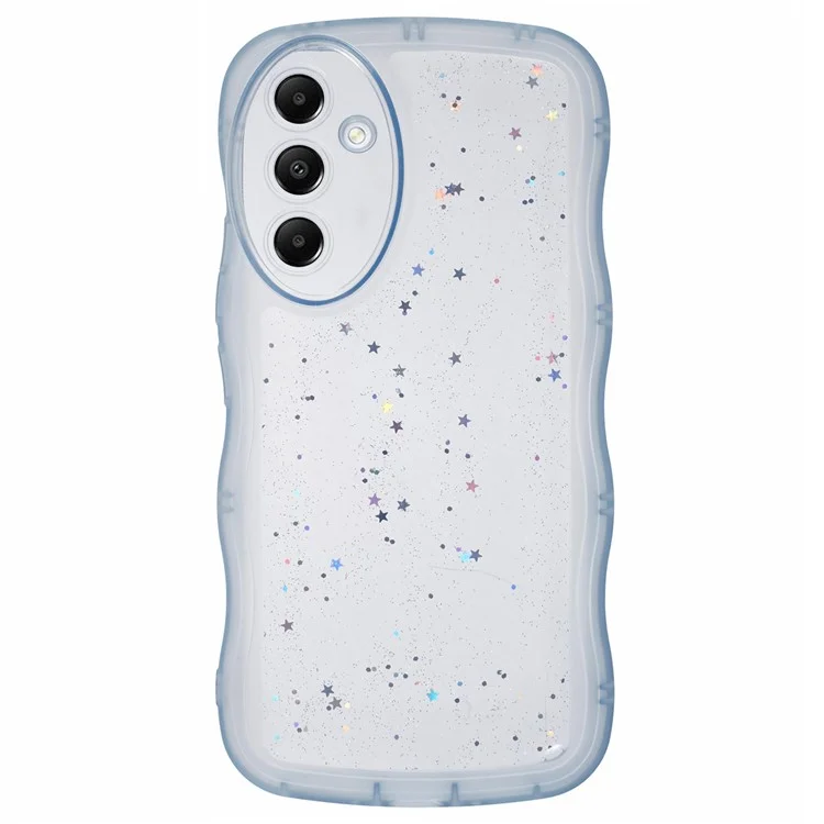 Custodia per Samsung Galaxy A35 5G della serie JTW, bordo ondulato, bumper in epossidica, protezione in TPU - Blu trasparente