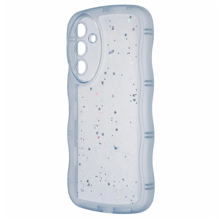 Custodia per Samsung Galaxy A35 5G della serie JTW, bordo ondulato, bumper in epossidica, protezione in TPU - Blu trasparente