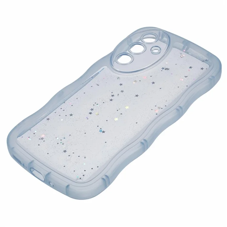 Custodia per Samsung Galaxy A35 5G della serie JTW, bordo ondulato, bumper in epossidica, protezione in TPU - Blu trasparente