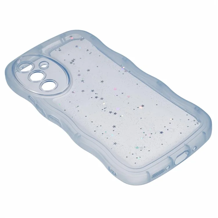 Custodia per Samsung Galaxy A35 5G della serie JTW, bordo ondulato, bumper in epossidica, protezione in TPU - Blu trasparente