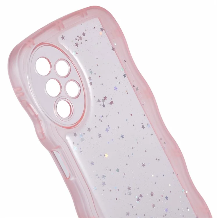 Étui pour Samsung Galaxy A13 4G de la série JTW, coque de protection pour téléphone avec bords ondulés, coque de protection en TPU - rose transparent