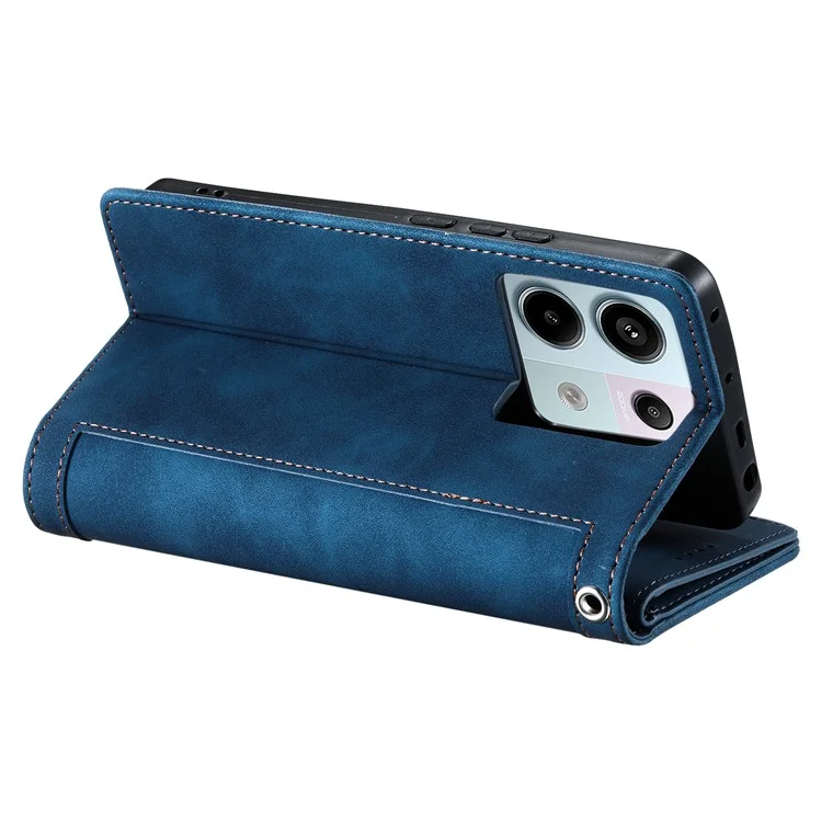 Para Xiaomi Redmi Note 13 Pro 5G / Poco X6 5G Funda 9 Ranuras para Tarjetas Cubierta de Teléfono de Cuero PU - Azul