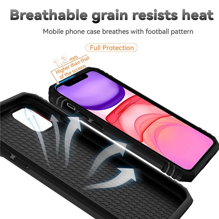 Для Iphone 11 Pro Case Kickstand PC+TPU Hybrid Phone Shell с Крышкой Для Скольжения с Камерой - Черный