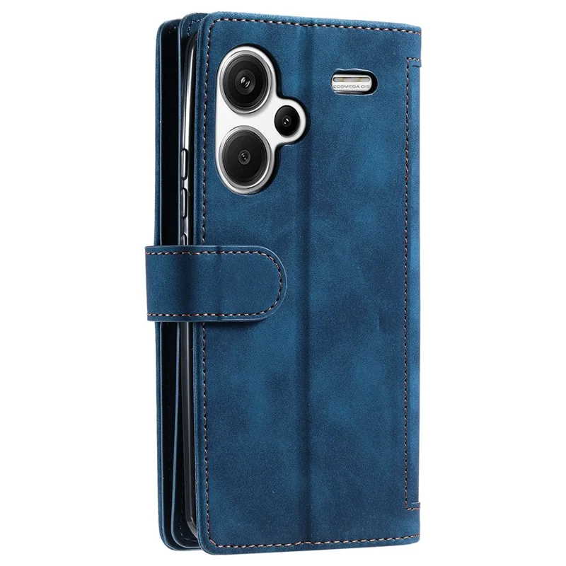 Para Xiaomi Redmi Note 13 Pro+ 5G Case 9 Card Slots Stand Leather Retro Phone Cover - Blue
