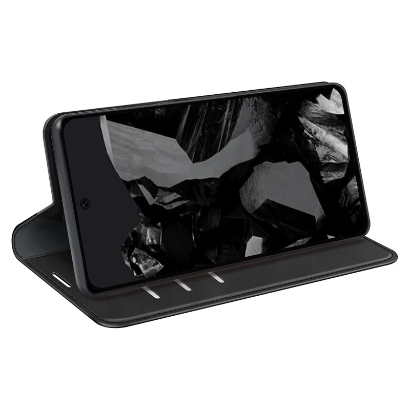 Cover in pelle per Google Pixel 9 Pro XL - Custodia protettiva con chiusura magnetica touch - Colore: Nero