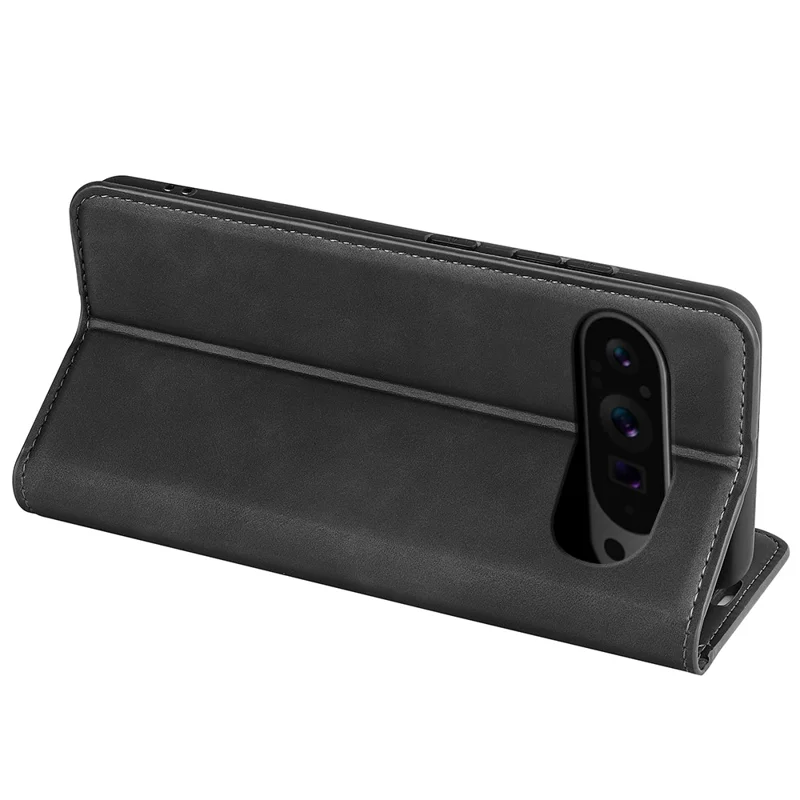Cover in pelle per Google Pixel 9 Pro XL - Custodia protettiva con chiusura magnetica touch - Colore: Nero
