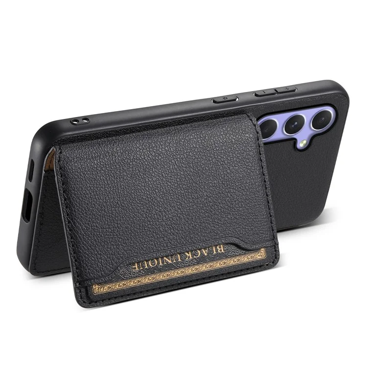 Pour Samsung Galaxy A54 5G Shockproof Case Card Slots TPU+PC+PU Kickstand Phone Cover - Noir