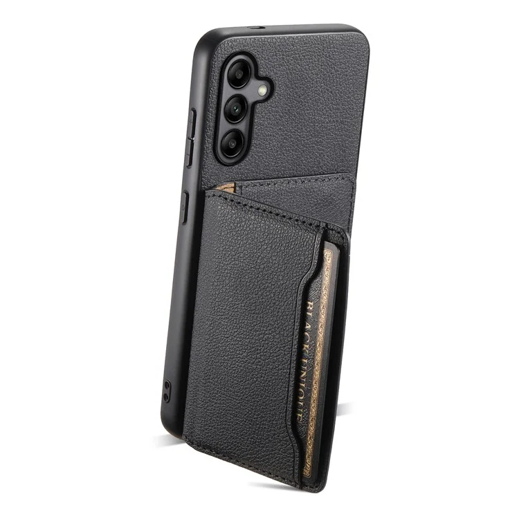 Pour Samsung Galaxy A05s 4G Calf Texture TPU+PC+PU Leather Phone Case Card Slots Kickstand Phone Cover - Noir