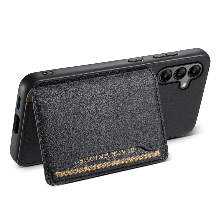 Pour Samsung Galaxy A05s 4G Calf Texture TPU+PC+PU Leather Phone Case Card Slots Kickstand Phone Cover - Noir