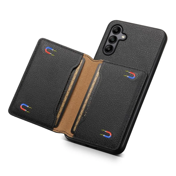 Pour Samsung Galaxy A05s 4G Calf Texture TPU+PC+PU Leather Phone Case Card Slots Kickstand Phone Cover - Noir