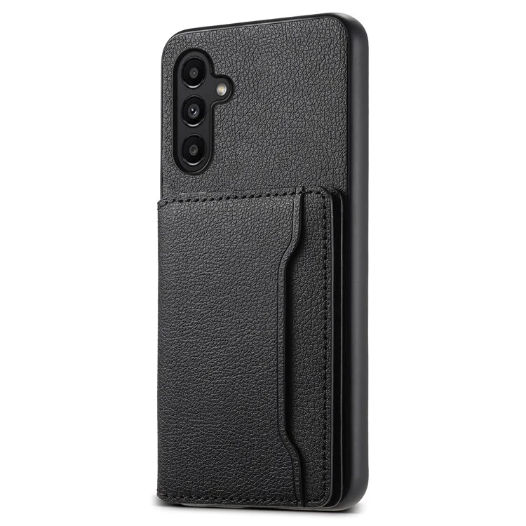 Pour Samsung Galaxy A13 5G Coque TPU+PC+PU avec support Étui de téléphone avec fentes pour cartes - Noir