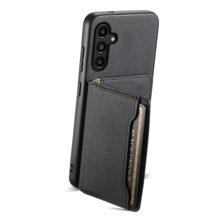 Pour Samsung Galaxy A13 5G Coque TPU+PC+PU avec support Étui de téléphone avec fentes pour cartes - Noir