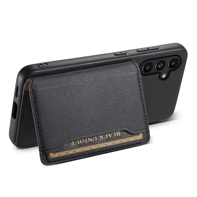 Pour Samsung Galaxy A13 5G Coque TPU+PC+PU avec support Étui de téléphone avec fentes pour cartes - Noir