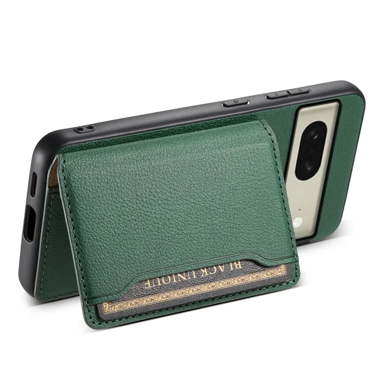 For Google Pixel 8 Case Calf Texture PU Leather Coated TPU+PC Mobile Phone Cover - Green
