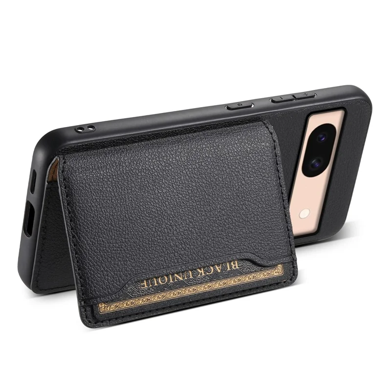 For Google Pixel 8a Slim-Fit Phone Case Card Slots Kickstand TPU+PC+PU Leather Cover - Black