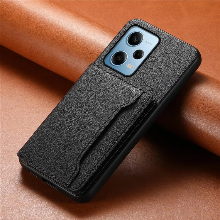 For Xiaomi Redmi Note 12 Pro 5G / 12 Pro Speed 5G / Poco X5 Pro 5G Case TPU+PC+PU Kickstand Phone Cover with Card - Black