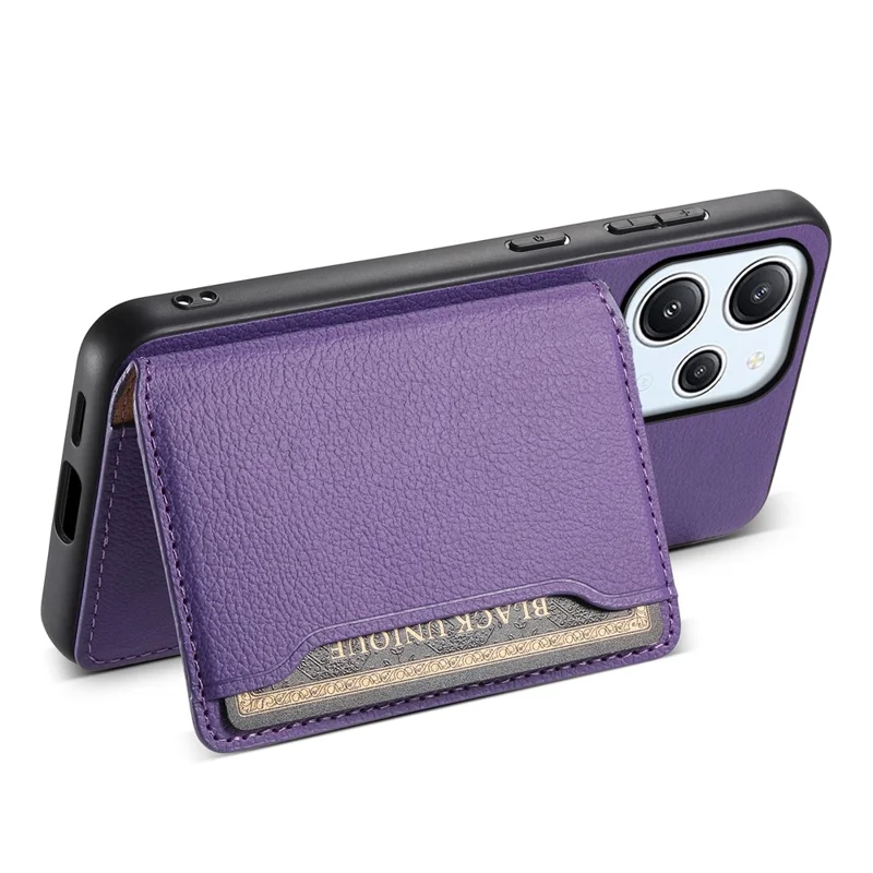 For Xiaomi Redmi Note 12R 5G / Redmi 12 5G (Global) / Redmi 12 4G Case Calf Texture Card Slots Shell - Purple