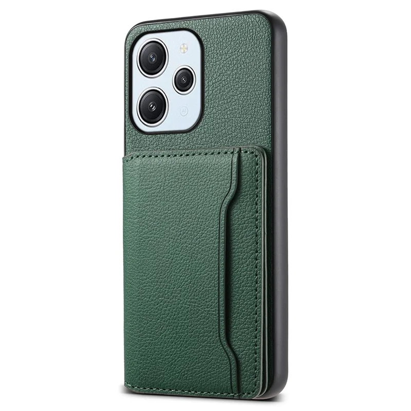 For Xiaomi Redmi Note 12R 5G / Redmi 12 5G (Global) / Redmi 12 4G Case Calf Texture Card Slots Shell - Green