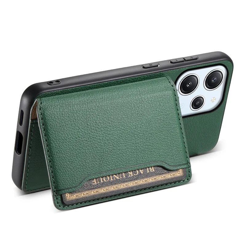 For Xiaomi Redmi Note 12R 5G / Redmi 12 5G (Global) / Redmi 12 4G Case Calf Texture Card Slots Shell - Green