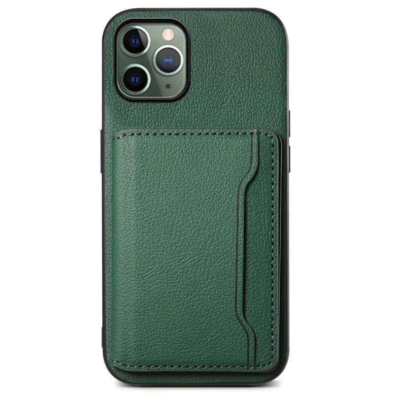 For iPhone 11 Pro Case Calf Texture PU Leather Card Slots Phone Cover - Green