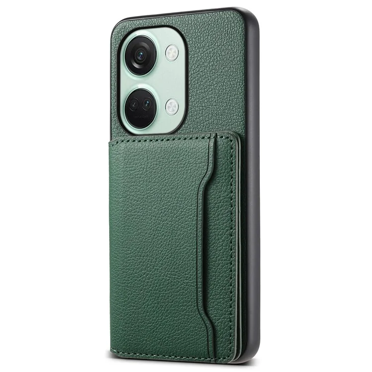 For OnePlus Ace 2V / Nord 3 5G Phone Case Leather+PC+TPU Card Slot Protective Shell - Green