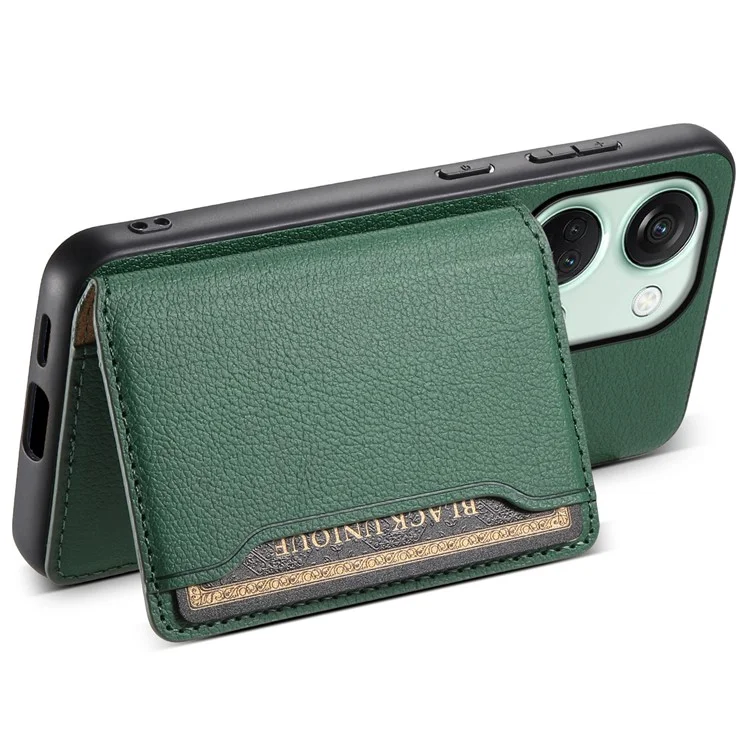 For OnePlus Ace 2V / Nord 3 5G Phone Case Leather+PC+TPU Card Slot Protective Shell - Green