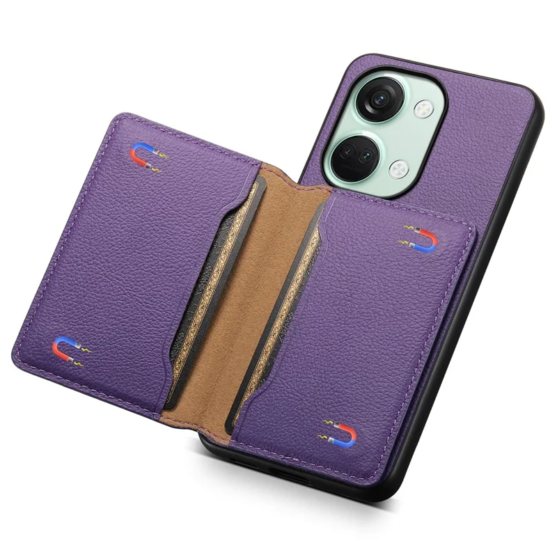 For OnePlus Ace 2V / Nord 3 5G Phone Case Leather+PC+TPU Card Slot Protective Shell - Purple