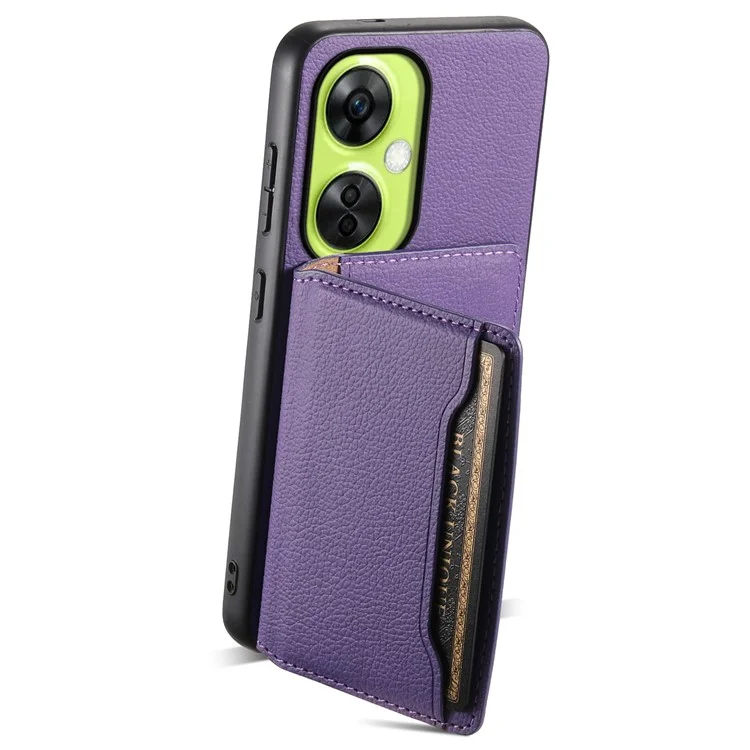 For OnePlus Nord CE 3 Lite 5G / Nord N30 5G Case PU Leather+PC+TPU Card Holder Phone Cover - Purple
