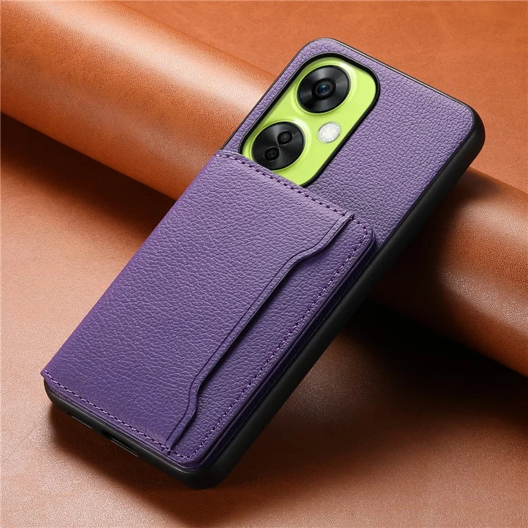 For OnePlus Nord CE 3 Lite 5G / Nord N30 5G Case PU Leather+PC+TPU Card Holder Phone Cover - Purple