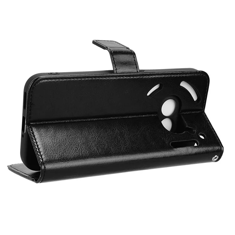 For Nothing Phone (2a) Plus / Phone (2a) Wallet Case Crazy Horse Texture Folio Stand Phone Cover - Black
