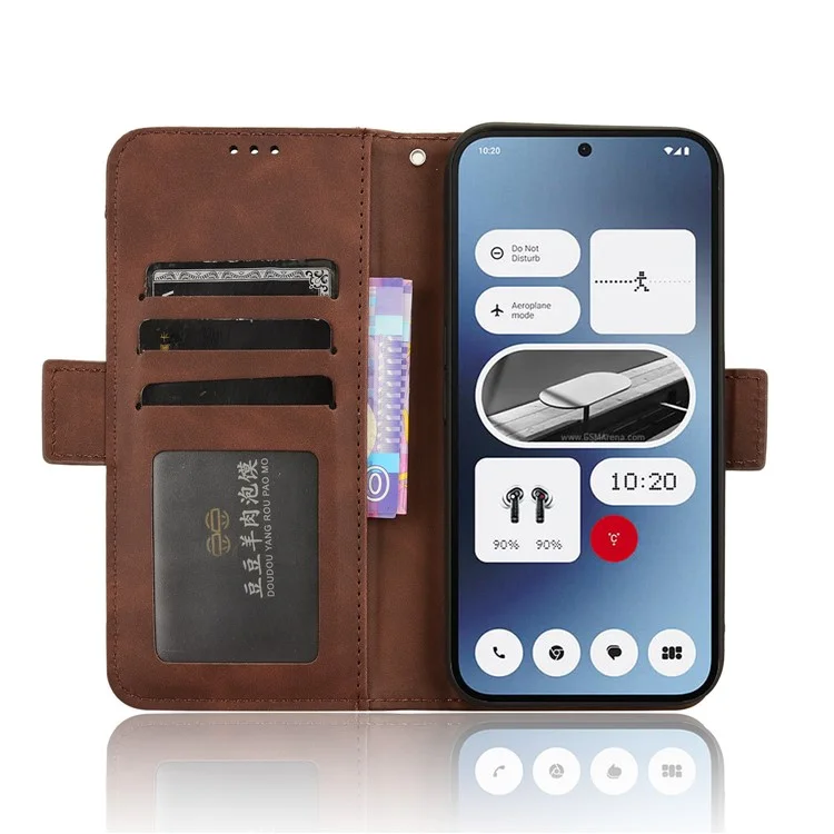 Per Nothing Phone (2a) Plus / Phone (2a) Custodia in Pelle Multipla Slot per Schede Chiusura Magnetica Cover per Telefono - Marrone