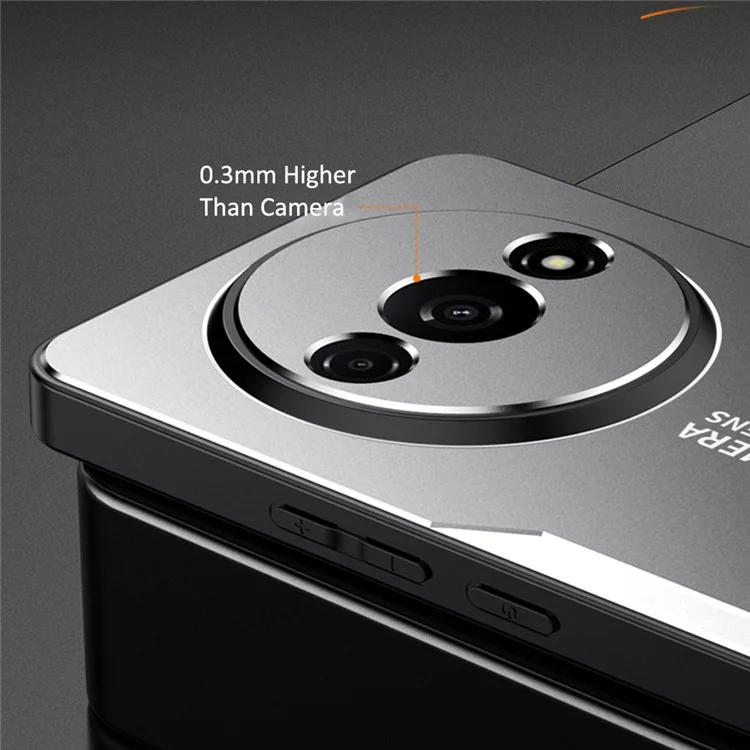 Für Xiaomi Redmi A3 4G / Poco C61 4G Hülle Aluminiumlegierung+TPU+PC Kombination Schutzhülle - Silber