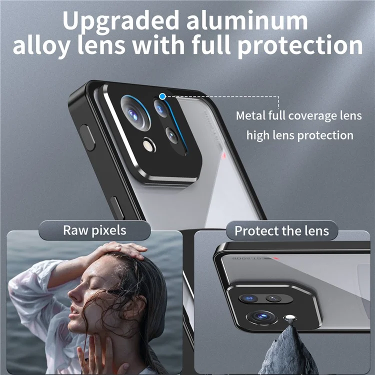 Per Asus ROG Phone 8 5G / Phone 8 Pro 5G Case Graphene Heat Dissipation Phone Shell con copertura dell'obiettivo in metallo - Nero
