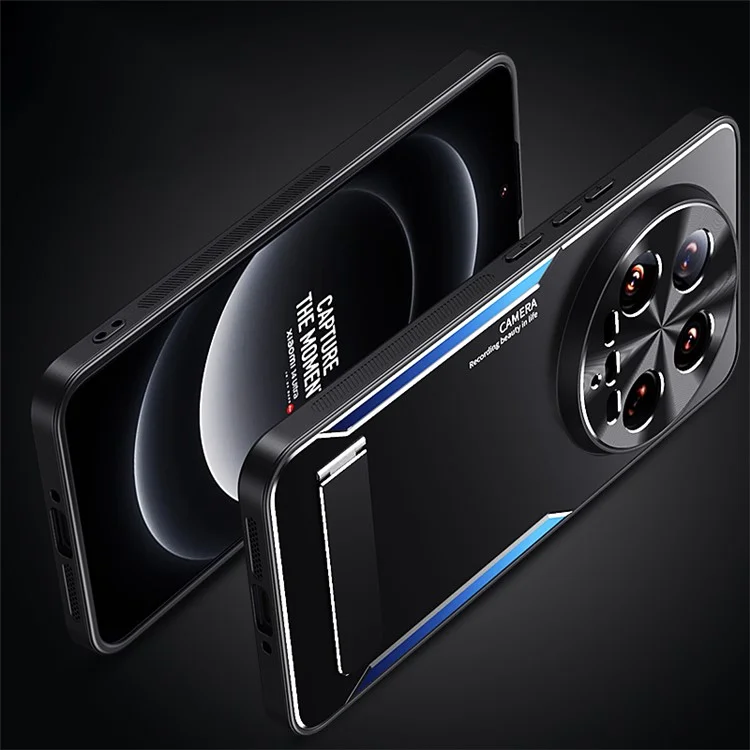 For Xiaomi 14 Ultra Case Aluminium Alloy+TPU Drop-proof Protective Phone Cover - Blue
