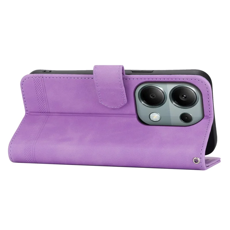 DIERFENG DF-03 für Xiaomi Redmi Note 13 Pro 4G / Poco M6 Pro 4G Wallet Case Lederhülle mit Ständer - Lila