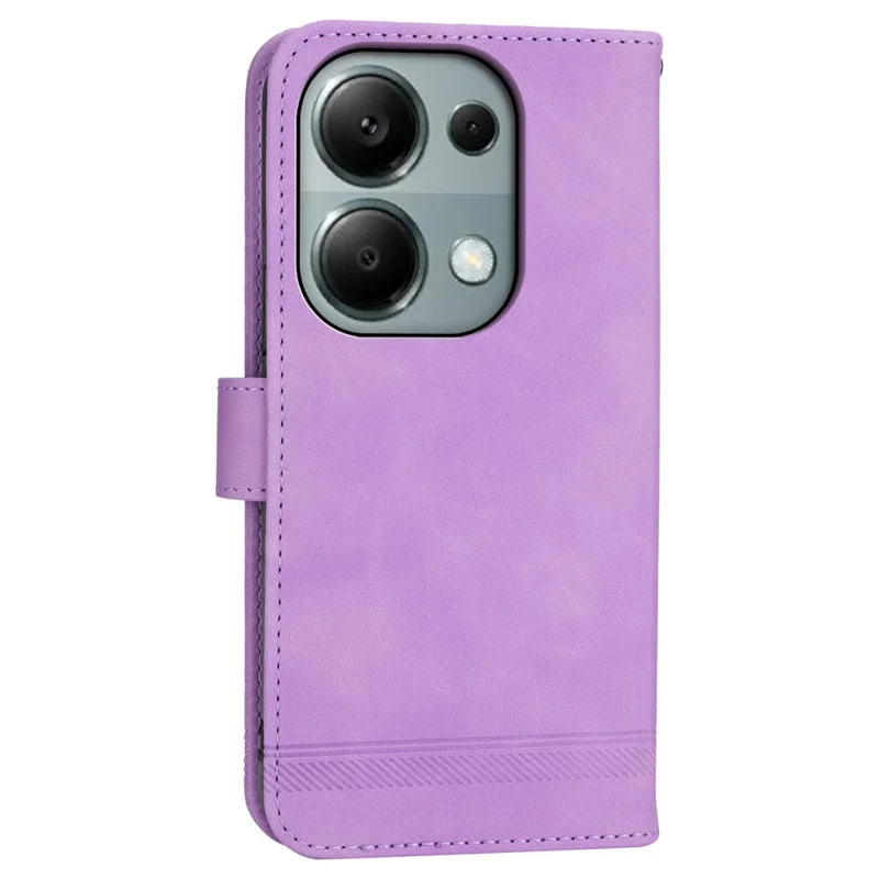 DIERFENG DF-03 für Xiaomi Redmi Note 13 Pro 4G / Poco M6 Pro 4G Wallet Case Lederhülle mit Ständer - Lila